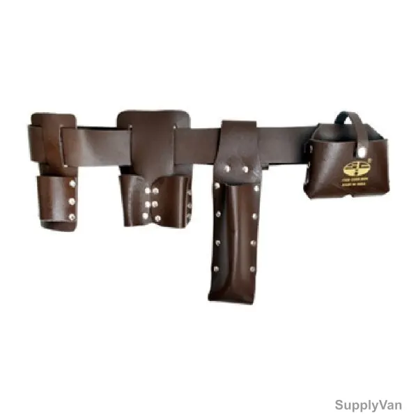 Sci Scaffold Leather Belt With Pocket, MOV, Leather, Brown