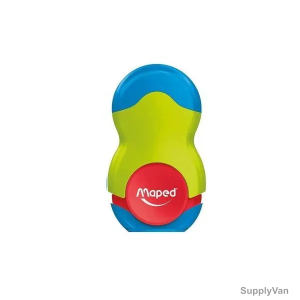 Maped Loopy Soft Touch Pencil Sharpener With Eraser, MD-049121, 1 Hole, Green, 24 Pcs/Pack