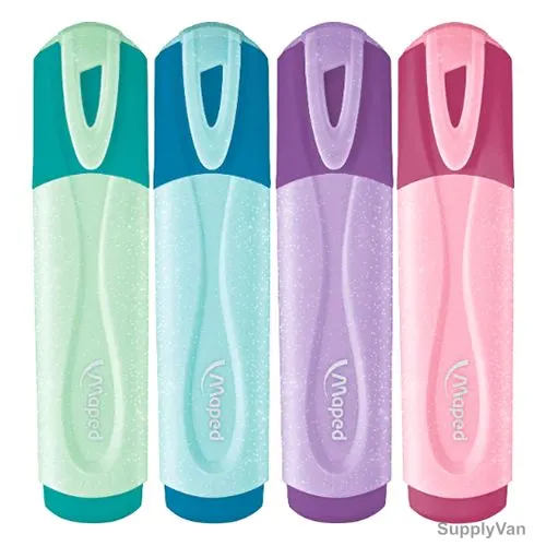Maped Pastel Glitter Highlighter, MD-742046, Assorted Colors, 4 Pcs/Set