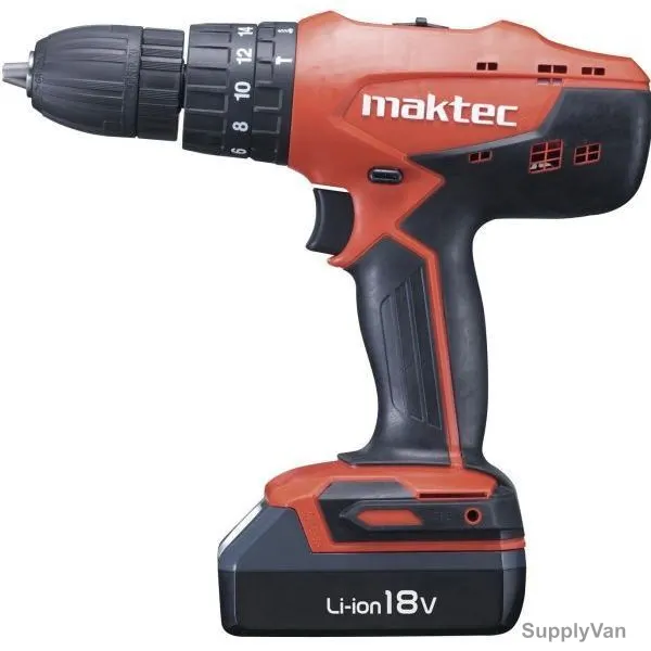 Maktec Cordless Percussion Drill/ Driver, MT081, Li-Ion, 18V, 13MM