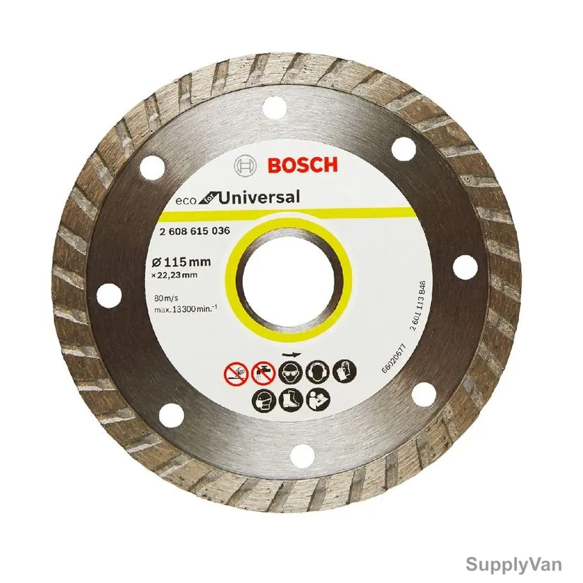 Bosch Universal Eco Diamond Cutting Disc, 2608615036, 2MM Cutting Width, 22.23MM Bore Dia x 115MM Dia