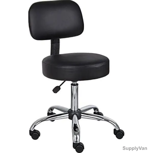 Revolving Stool Chair With Backrest, MS05, 20CM Height x 15CM Width x 15CM Depth, Black