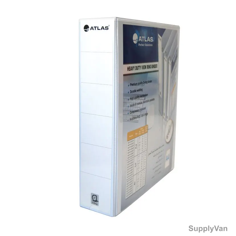 Atlas Presentation Binder, F41429527, 2 Rings, A4, White