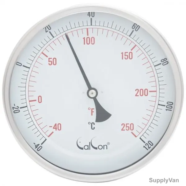 Calcon Bi-Metal Temperature Gauge, CCTE18, 150x300MM, 1/2 Inch, NPT, -40-120 Deg. C