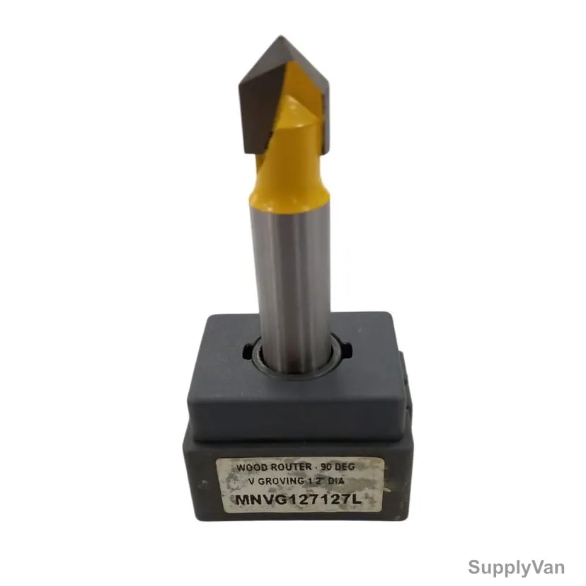 Schunar V-Grooving Wood Router Bit, 90 Degree, 1/2 Inch Cutting Dia
