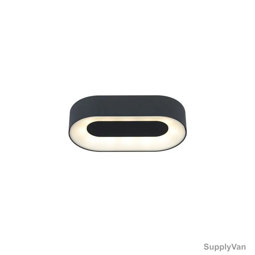 Lutec Ublo Ceiling Light, 391L, 15W, 3000K, Oval, Dark Grey