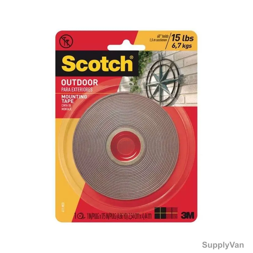 3M Plate Mounting Tape, 411, Flexomount, 1.52 Mtrs x 25MM, Grey — image 1