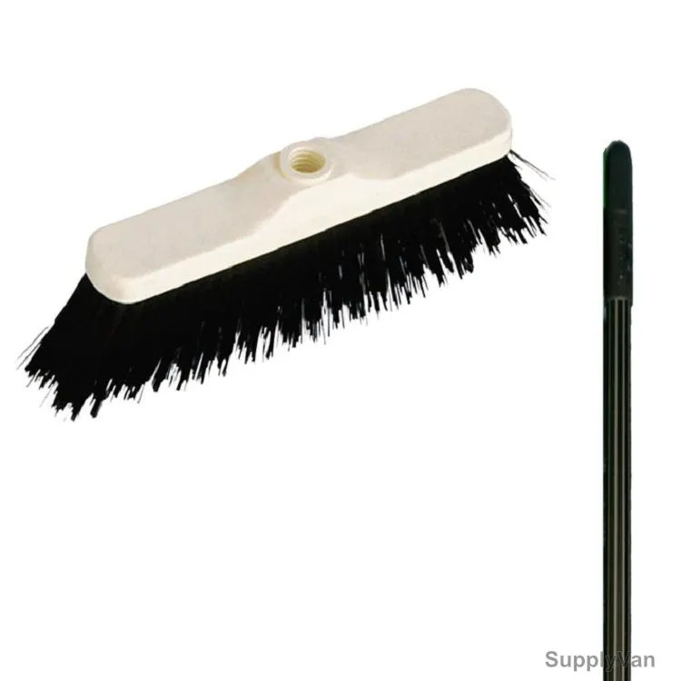 Mr. Brush Industrial Floor Broom With Metal Handle, MR260.12+MH, Black