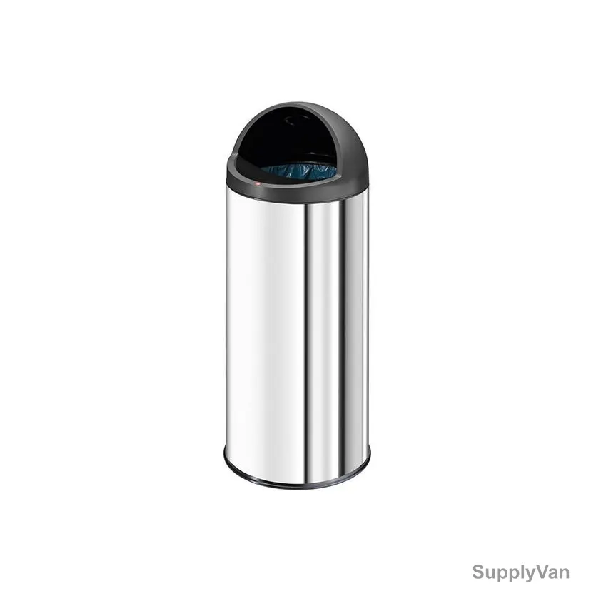 Hailo Spacious Waste Bin, HLO-0845-510, Big Bin Cap, 46 Litres, Silver