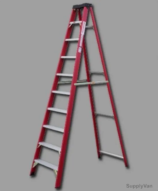 Workman Step Ladder, Fibreglass, A-Type, Single Sided, 10 Steps