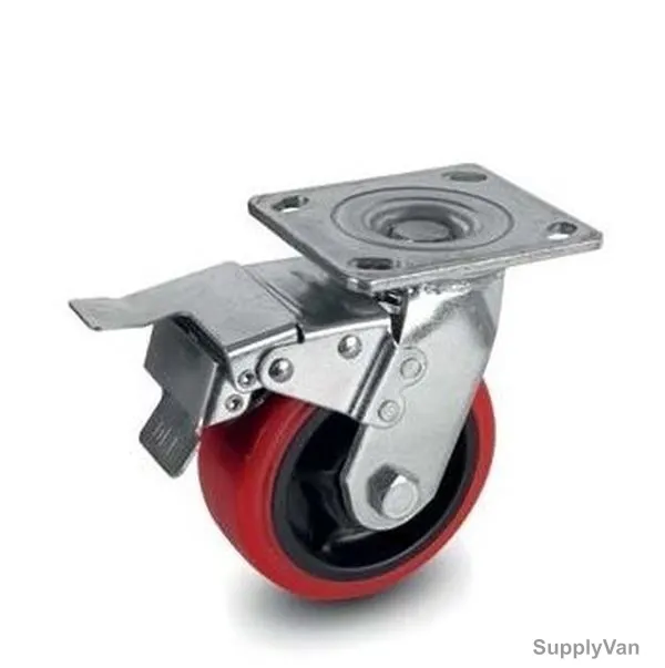 NSF Germany Brake Plate Caster, 090200, Heavy Duty, 20CM, 250KG