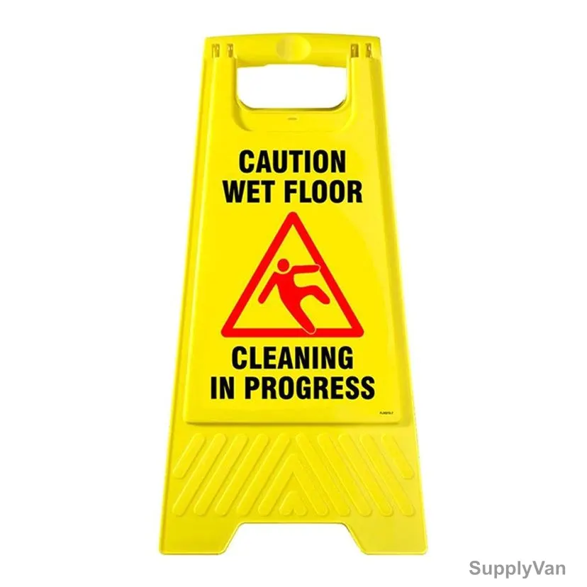 Cleaning In Progress Sign Board, CW01, Plastic, 62CM Height, Yellow