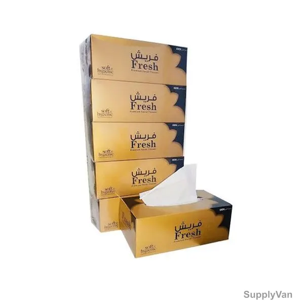 Fresh Facial Tissue, SNHFT200, Paper, White, 200 Pcs x Pack of 5