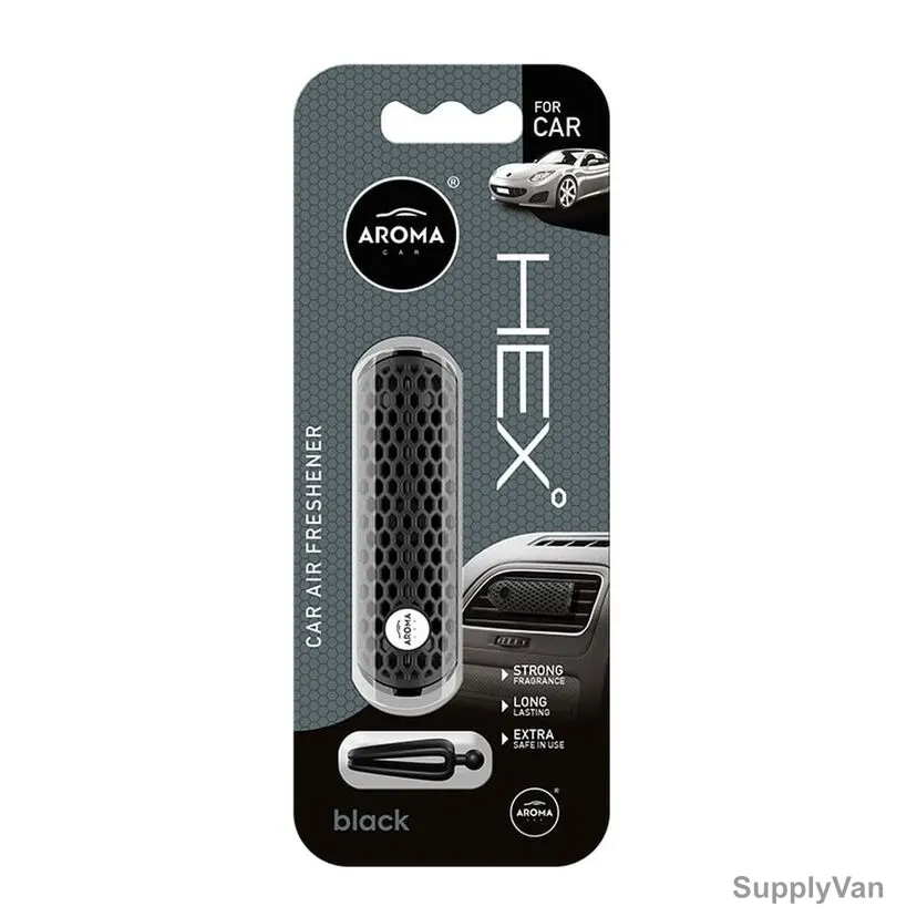 Aroma Hex Polymer Car Air Freshener, Vent Clip, Black, 5GM — image 1