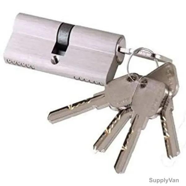 Cylinder Door Lock, Steel, 5 Key, 60MM, Silver