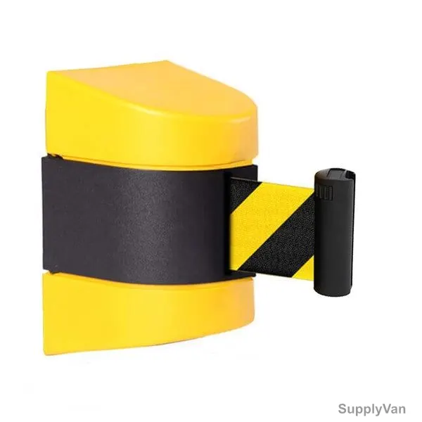 Wall Mount Retractable Belt Barrier, CH-160, 5 Mtrs Length, Yellow/Black — image 1