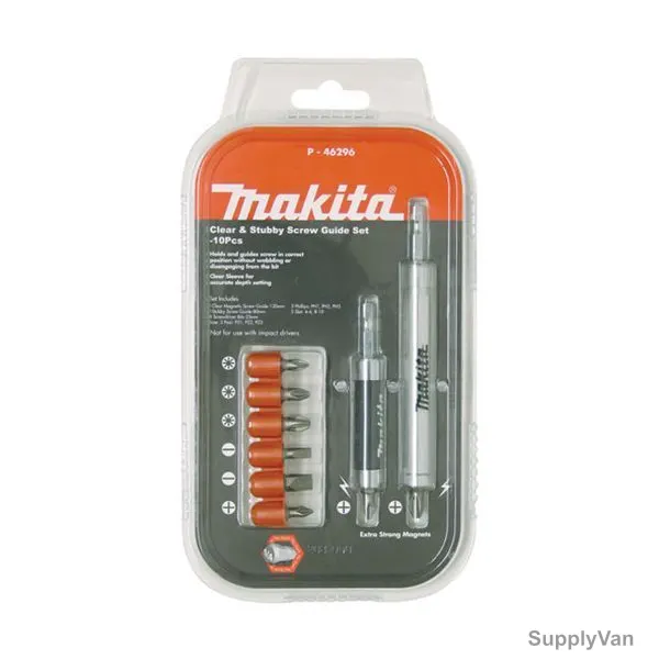 Makita Stubby Screw Guide Set, P-46296, 11PCS