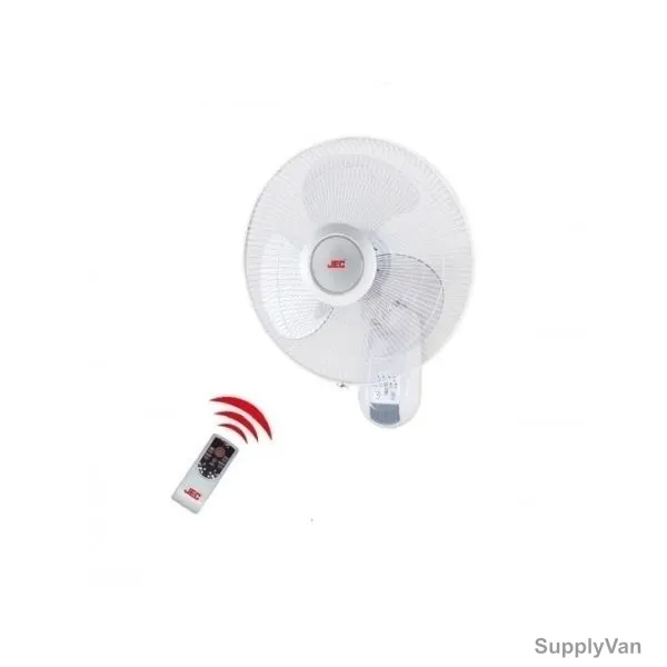JEC Wall Fan with Remote Control, FA-1617R, 220-240VAC, Light Grey
