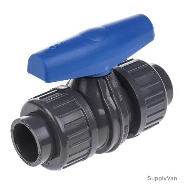 Georg Fischer High Pressure Ball Valve, 161355206, 2 Way, PVC, BSPP, 1-1/2 Inch