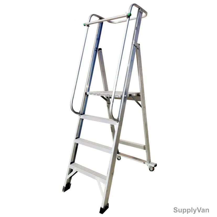 Unique Platform Step Ladder, USPL-04, Aluminium, 3 + 1 Steps, 1.17 Mtrs, 150 Kg