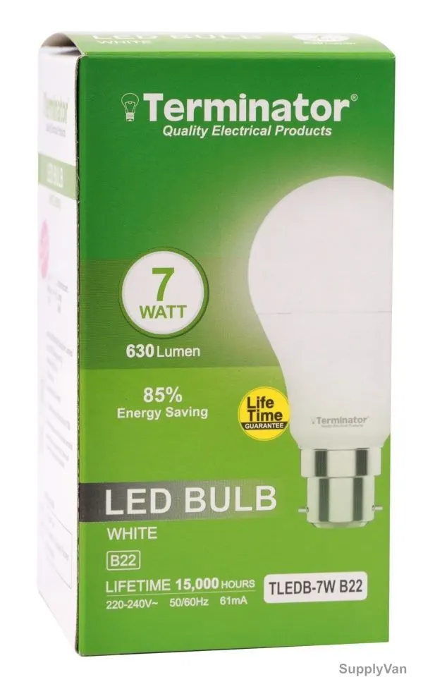 Terminator LED Bulb, TLEDB-7W-B22, 61 mA, 7W, 630 LM