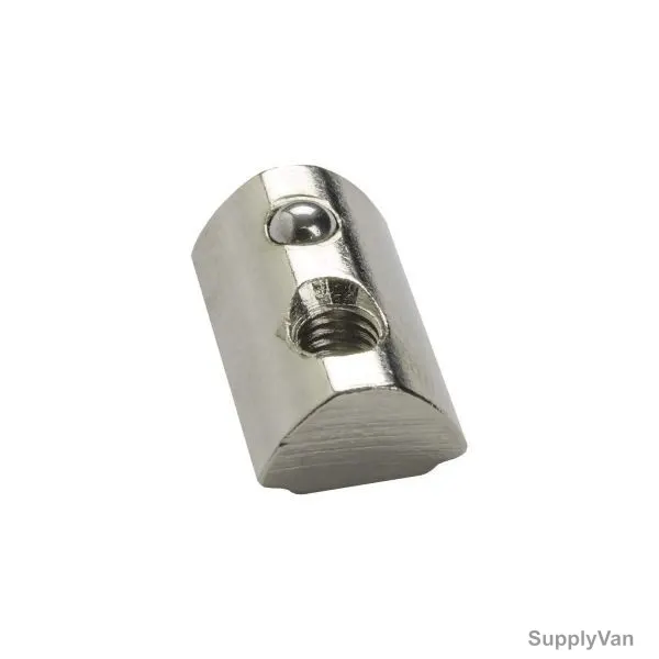 Extrusion Half Round Spring T-Nut, 45 Series, Stainless Steel, M4, PK50