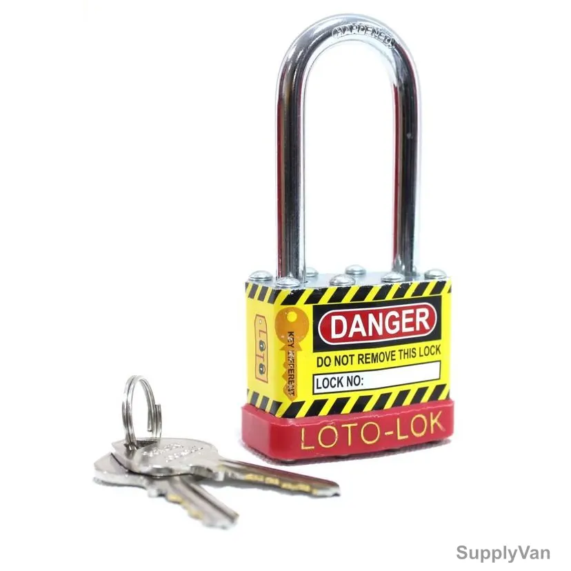 Loto-Lok Lockout Padlock, 2PTPSRKDL47, Steel, 47 x 6MM, Yellow and Red — image 1
