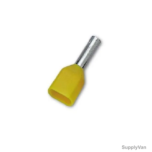Twin Cord End Terminal, TB-260014, Nylon, 14MM, Yellow, PK500