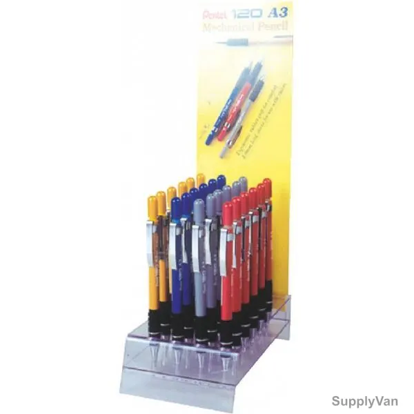 Pentel Mechanical Pencil, PE-A300-04EP, 120 A3DX, 0.5/0.7/0.9MM, Assorted Colors, 48 Pcs/Set
