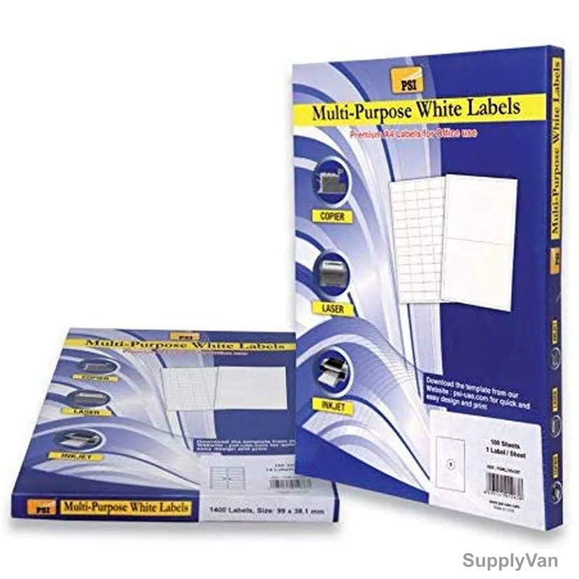 PSI Multipurpose Label, PSML105X37, 105 x 37MM, White, 100 Pcs/Pack