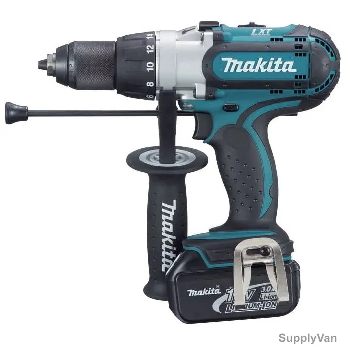 Makita Cordless Hammer Drill With 5Ah Battery and Charger, DHP451, LXT, 18V, 13MM