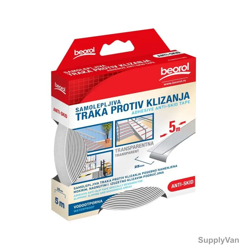 Beorol Adhesive Anti-Skid Tape, GT5T, Transparent, GT5T, 5 Mtrs