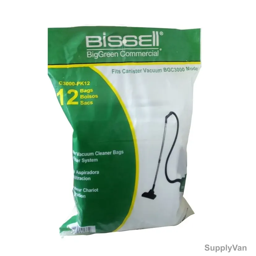 Bissell Paper Vacuum Bag, C3000-PK12, 2-ply, 12 Pcs/Pack — image 1