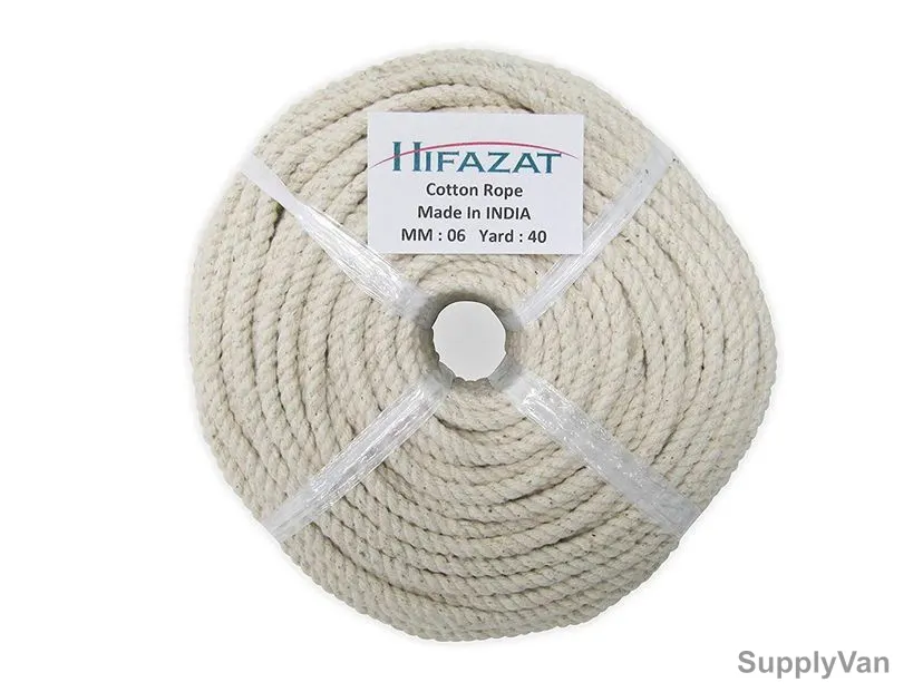 Hifazat Rope, SHGTCR-6M-40Y, Cotton, 6MM x 36.5 Mtrs, Beige