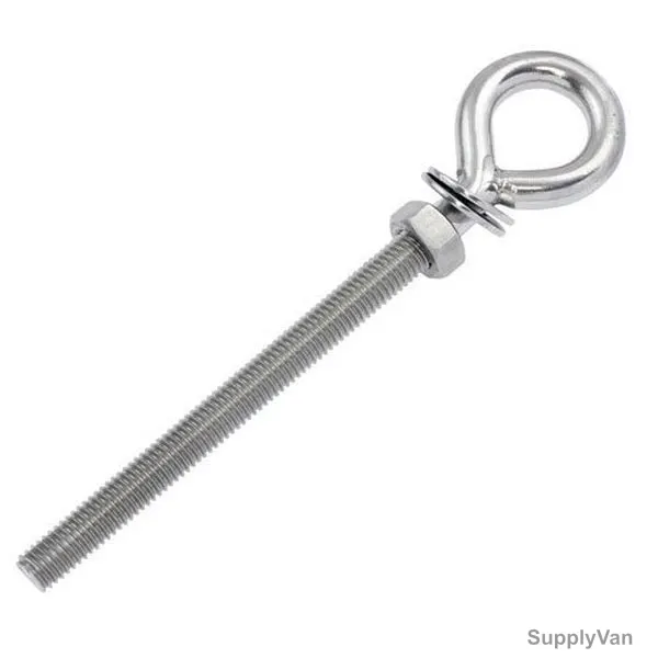 GI Eye Bolt With Nut and 2 Washers, 8MM Dia x 113MM Length, 5 Pcs/Pack