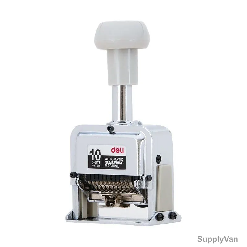 Deli Automatic Numbering Stamp, E7510, Stainless Steel, 10 Digit