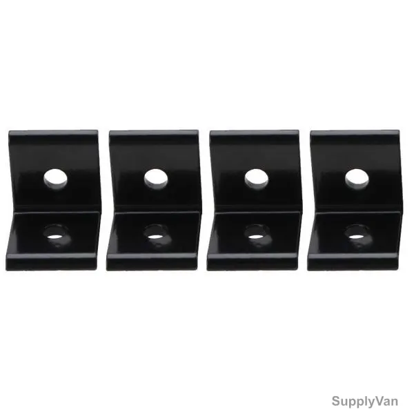 Extrusion Inside Corner Bracket, 2020, Series, 2 Hole, Aluminium, 18 x 20 MM, Black, PK4 — image 1