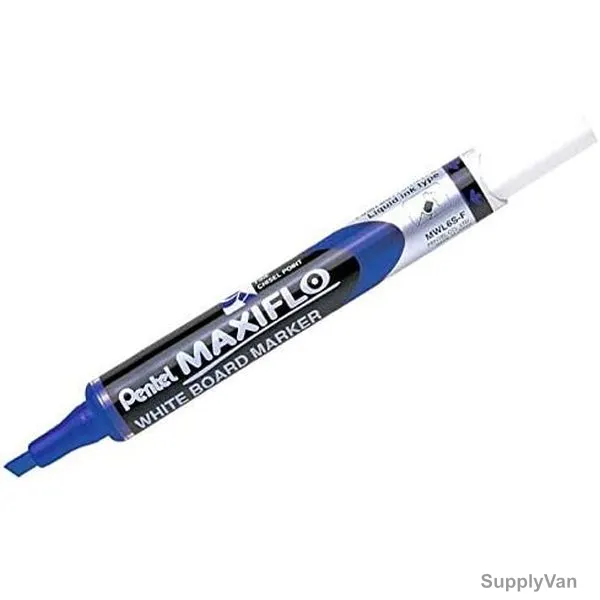 Pentel White Board Marker, PE-MWL6S-C, Maxiflo, 5.0MM, Blue, 12 Pcs/Pack
