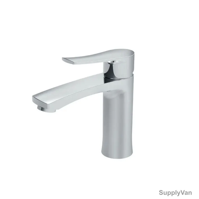 Milano Single Lever Basin Mixer With Pop Up Waste And Flexible Pipe, Charming, Brass, Chrome Finish