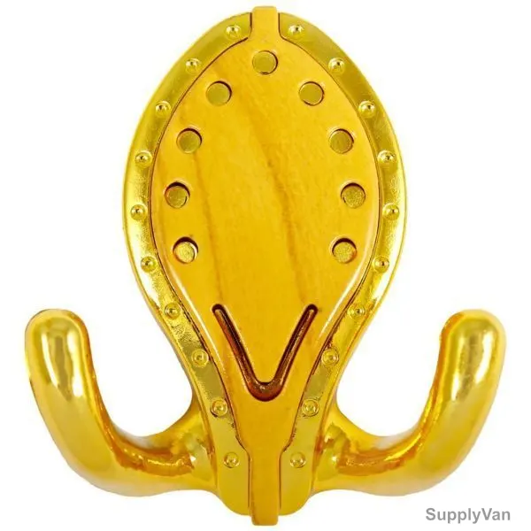 Plastic Wall Double Hook, 8x8CM, Gold