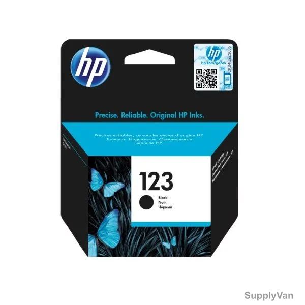 HP Original Ink Cartridge, F6V17AE, 123, 120 Pages, Black