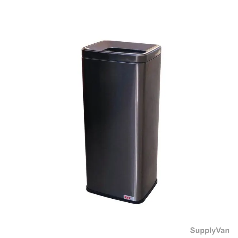 Akc Open Top Trash Bin, SS31, Stainless Steel, 40 Ltrs, Gold/Black