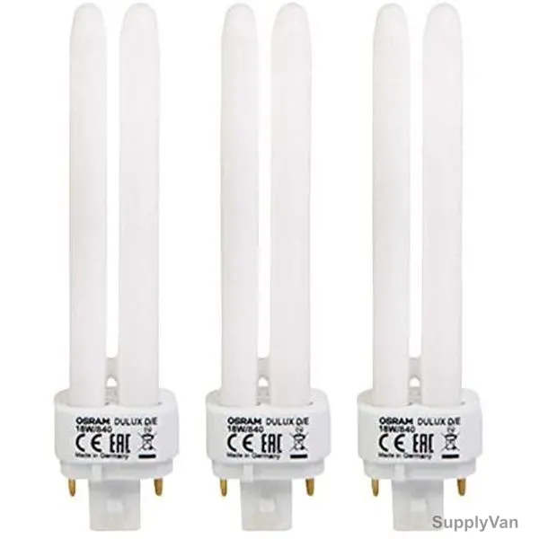 Osram Fluorescent Lamp, Dulux D/E, 18W, G24q-2, 4000K, Lumilux Cool White, 3 Pcs/Pack — image 1