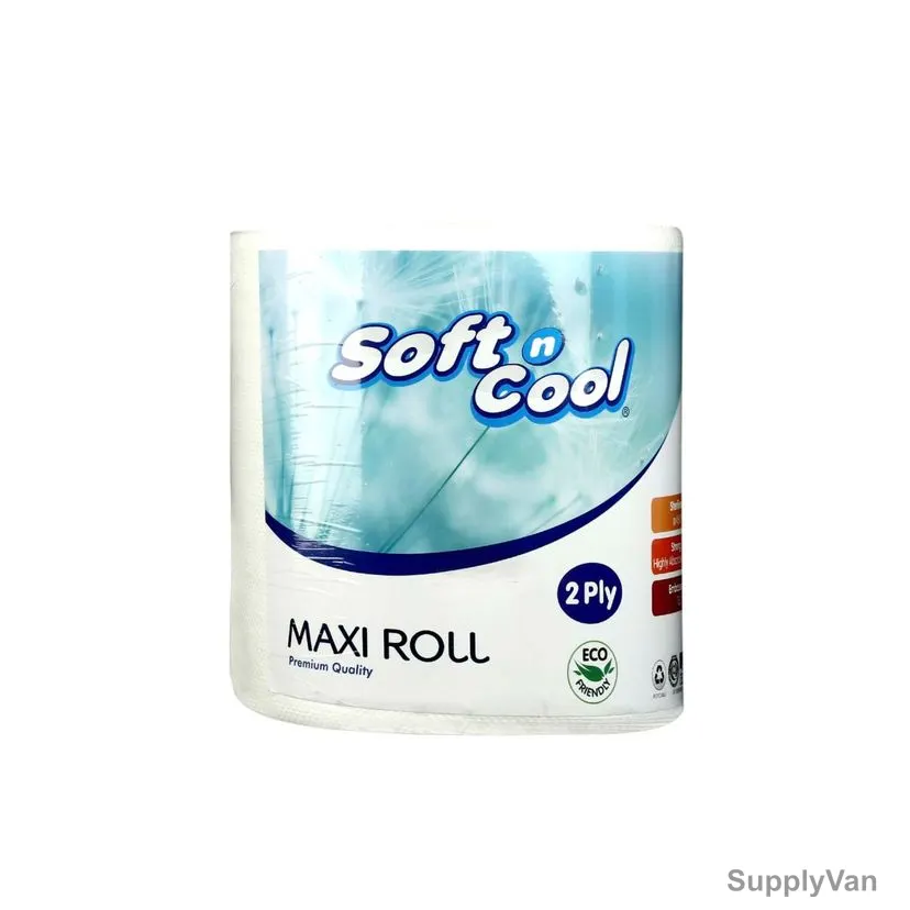 Soft n Cool Paper Maxi Roll, MR2W, 2 Ply, 130 Mtrs Length, White — image 1