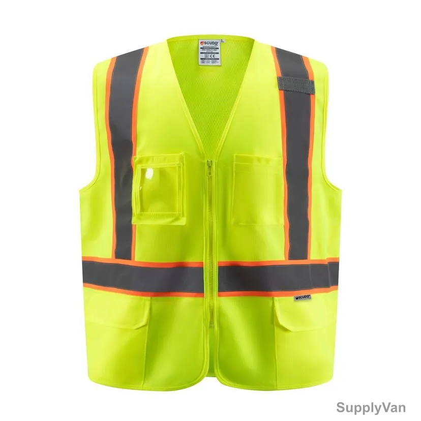 Scudo Nova Premium Safety Vest, NV2034, Polyester, L, Yellow