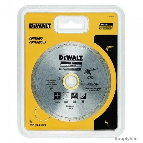 Dewalt Continuous Rim Diamond Blade, DW47400HP, 100MM
