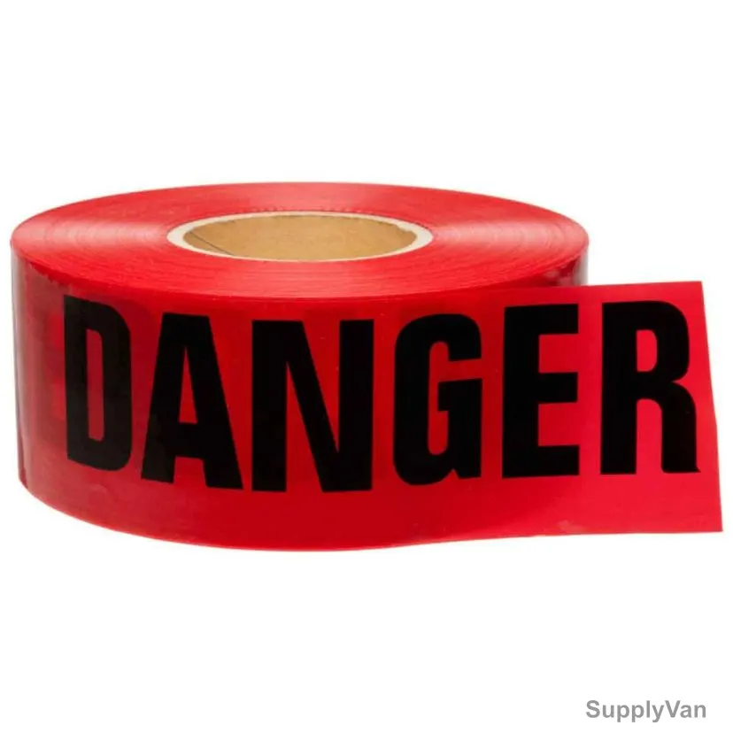 Warning Tape, 3 Inch x 100 Mtrs, Red