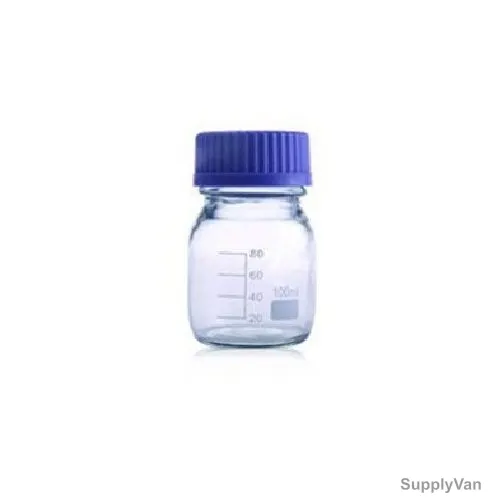 Labsil Reagent Bottle With Blue Screw Cap, 1407-100, Borosilicate Glass, 100ML