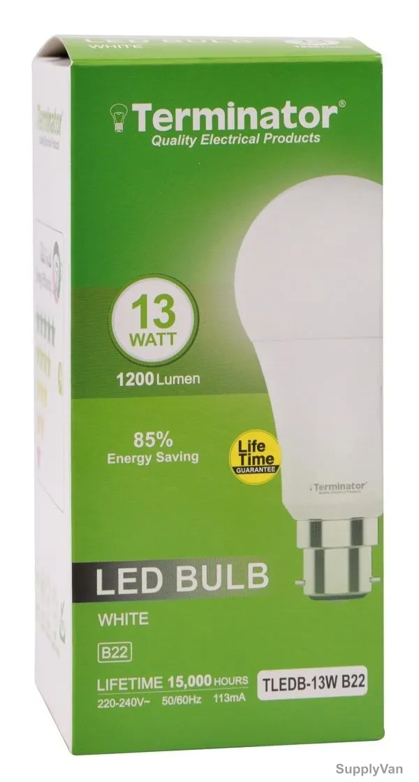Terminator LED Bulb, TLEDB-13W-B22, 113 mA, 13W, 1200 LM