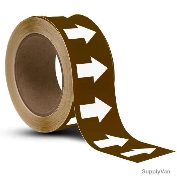 Arrow Marking Tape, 48MM x 20 Mtrs, Brown/White